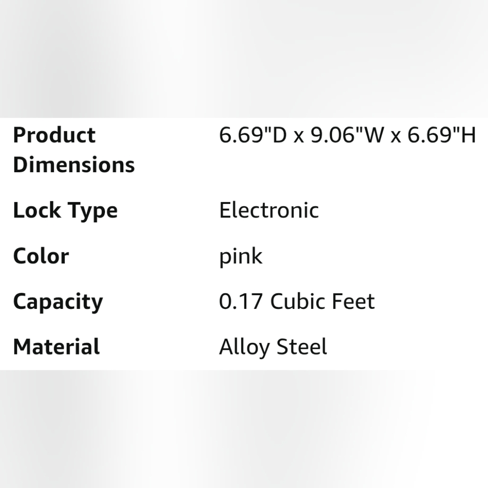 🔐 Pink Mini Safe w Keypad + Keys - Picture 6 of 6